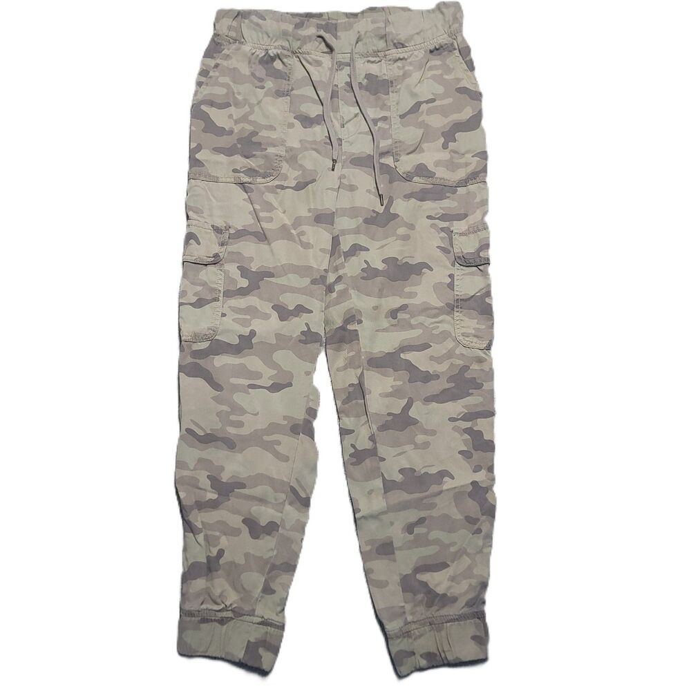 American Eagle Cargo Jogger Pants Womens S Camo High Rise Drawstring Utility